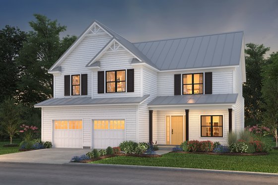 House Plan Design - Exterior - Front Elevation for Farmhouse House Plan #497-5 - 4 bed, 2.5 bath