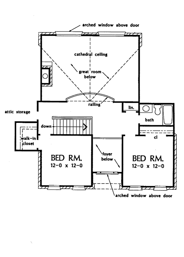 Colonial Floor Plan - Upper Floor Plan #929-159