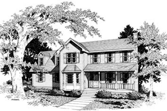 Exterior - Front Elevation for Traditional House Plan #10-215 - 3 bed, 2.5 bath