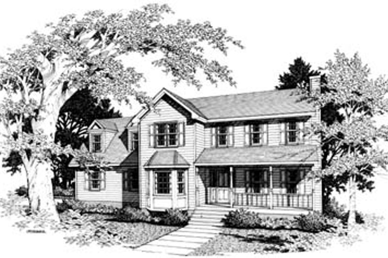 Traditional Style House Plan - 3 Beds 2.5 Baths 1870 Sq/Ft Plan #10-215