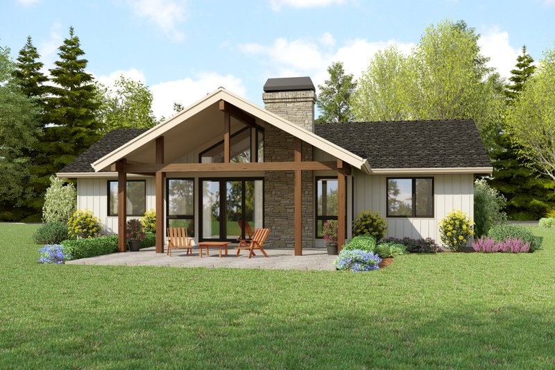 House Design - Exterior - Front Elevation 3 for Contemporary House Plan #48-1202 - 3 bed, 2 bath