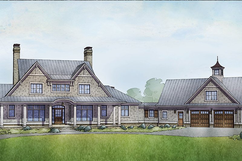 House Design - Exterior - Front Elevation 3 for Country House Plan #928-307 - 4 bed, 4 bath