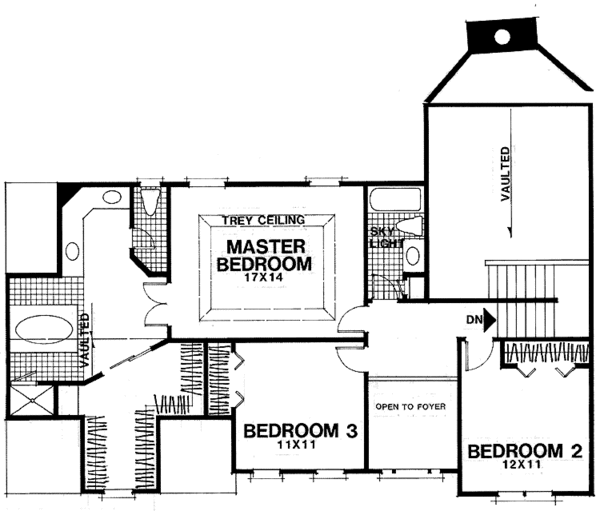 Architectural House Design - Colonial Floor Plan - Upper Floor Plan #56-672
