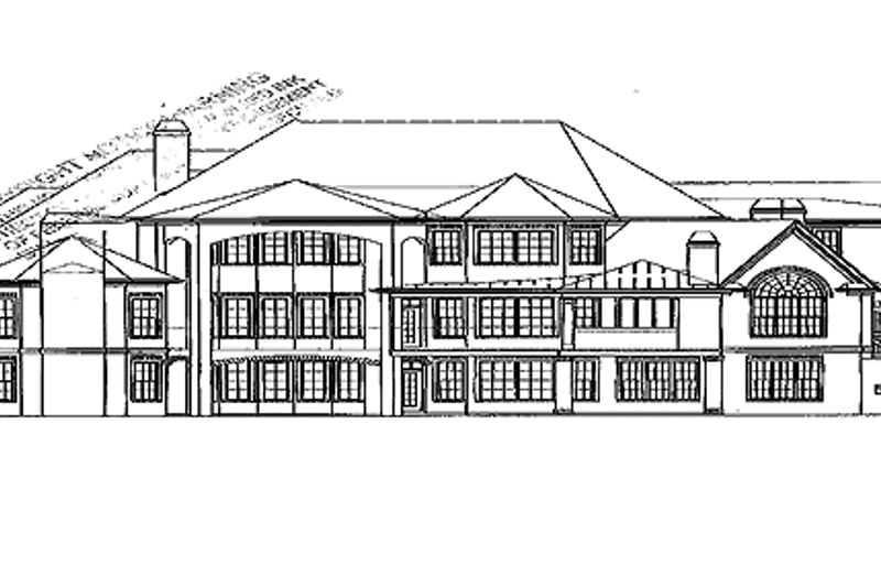 Dream House Plan - Exterior - Rear Elevation for European House Plan #54-269 - 4 bed, 4.5 bath