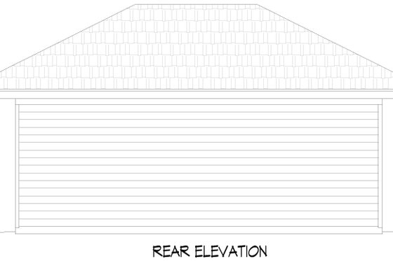Exterior - Rear Elevation for Craftsman House Plan #932-1214, 0.5 bath