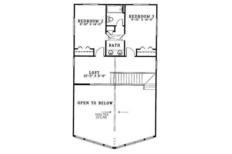 Home Plan - Floor Plan - Upper Floor for Contemporary House Plan #17-2643 - 3 bed, 2.5 bath