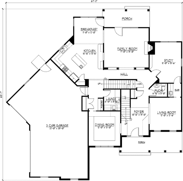Architectural House Design - Country Floor Plan - Main Floor Plan #978-28