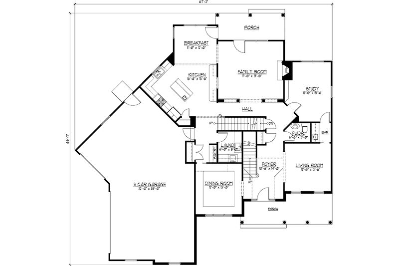 Home Plan - Floor Plan - Main Floor for Country House Plan #978-28 - 4 bed, 3.5 bath