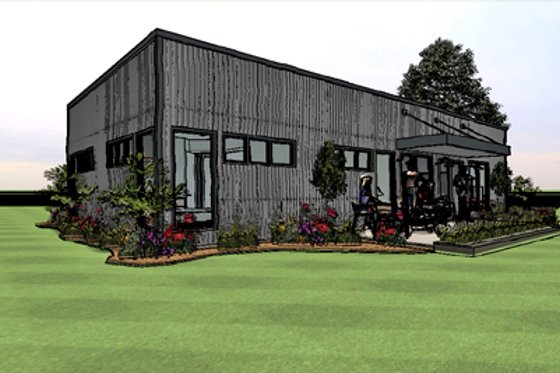 Exterior - Other Elevation 4 for Modern House Plan #480-1 - 4 bed, 2 bath