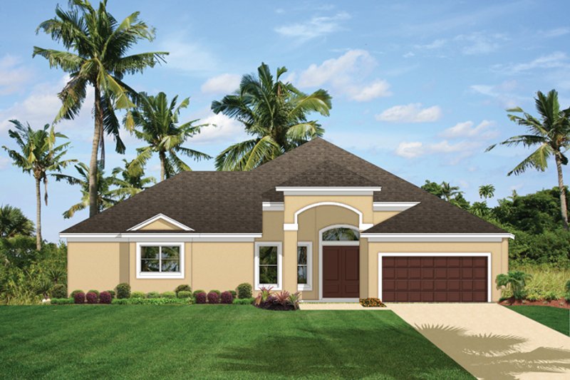 Architectural House Design - Mediterranean Exterior - Front Elevation Plan #1058-43