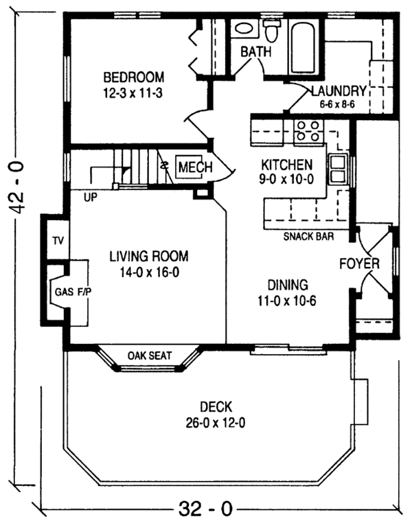 Architectural House Design - Prairie Floor Plan - Main Floor Plan #981-20