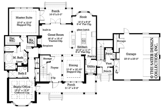 Floor Plan - Main Floor for Country House Plan #930-196 - 3 bed, 4.5 bath
