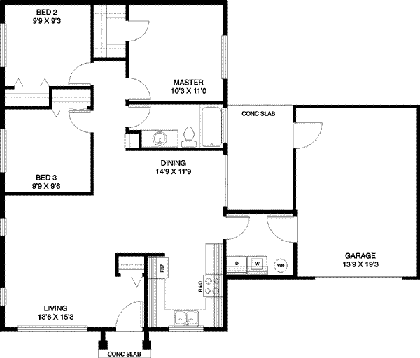 Home Plan - Ranch Floor Plan - Main Floor Plan #60-430