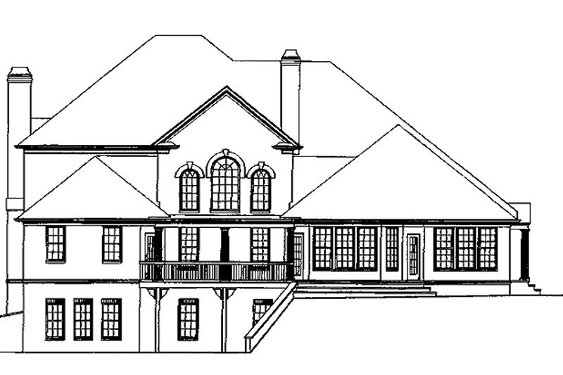 Dream House Plan - Exterior - Rear Elevation for Colonial House Plan #54-184 - 4 bed, 4.5 bath