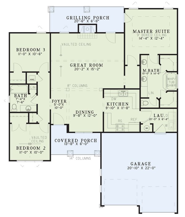 Dream House Plan - Craftsman Floor Plan - Main Floor Plan #17-2908