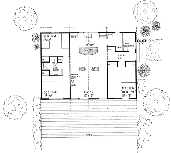 House Blueprint - Contemporary Floor Plan - Main Floor Plan #72-627