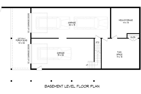 Floor Plan - Lower Floor for Country House Plan #932-1062 - 3 bed, 2.5 bath
