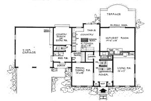 Floor Plan - Main Floor for Colonial House Plan #315-119 - 3 bed, 2.5 bath
