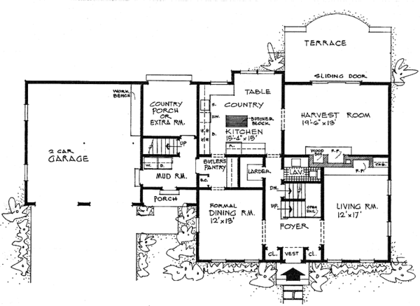 Colonial Floor Plan - Main Floor Plan #315-119