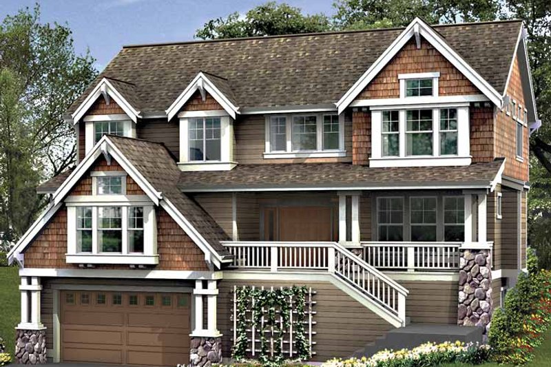 Home Plan - Exterior - Front Elevation 3 for Craftsman House Plan #132-402 - 4 bed, 3.5 bath