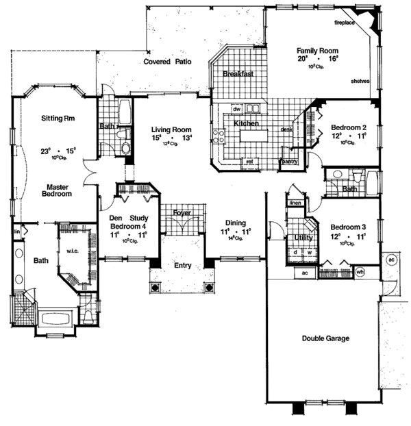 House Plan Design - Mediterranean Floor Plan - Main Floor Plan #417-511