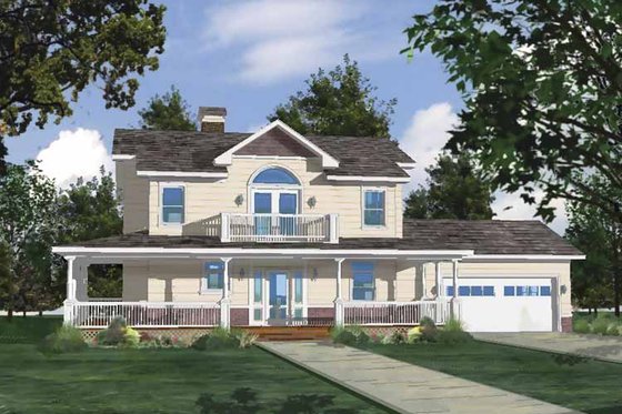 Exterior - Front Elevation 3 for Country House Plan #1042-5 - 3 bed, 2.5 bath