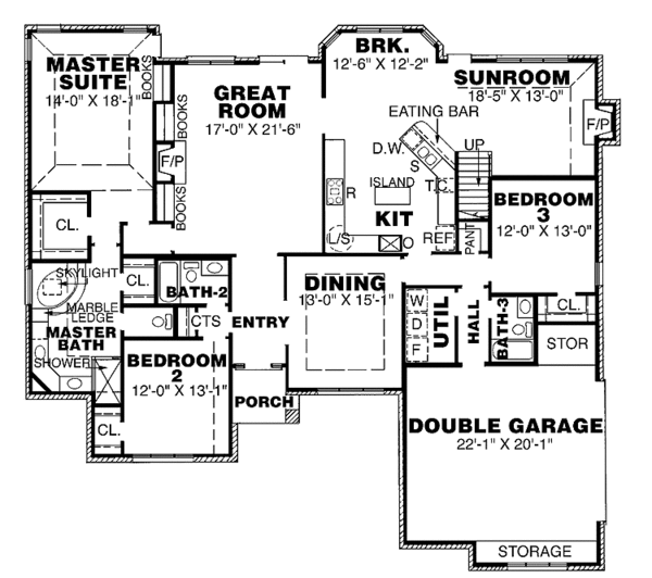 House Plan Design - Traditional Floor Plan - Main Floor Plan #34-242