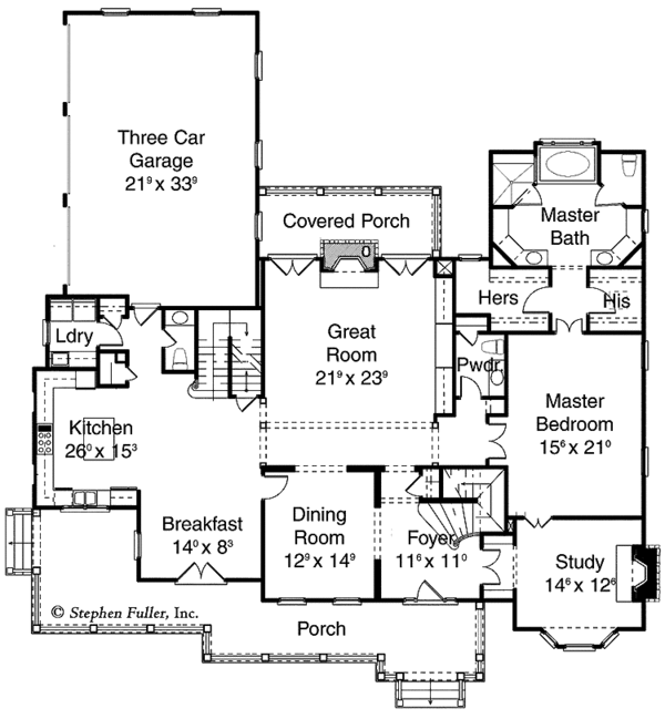 Home Plan - Colonial Floor Plan - Main Floor Plan #429-288