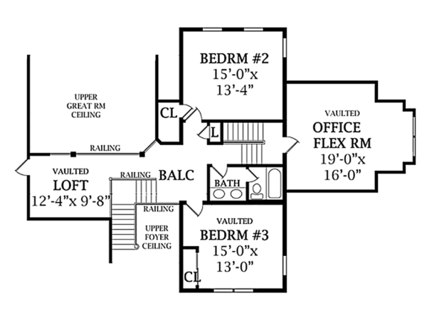 House Design - Traditional Floor Plan - Upper Floor Plan #314-277