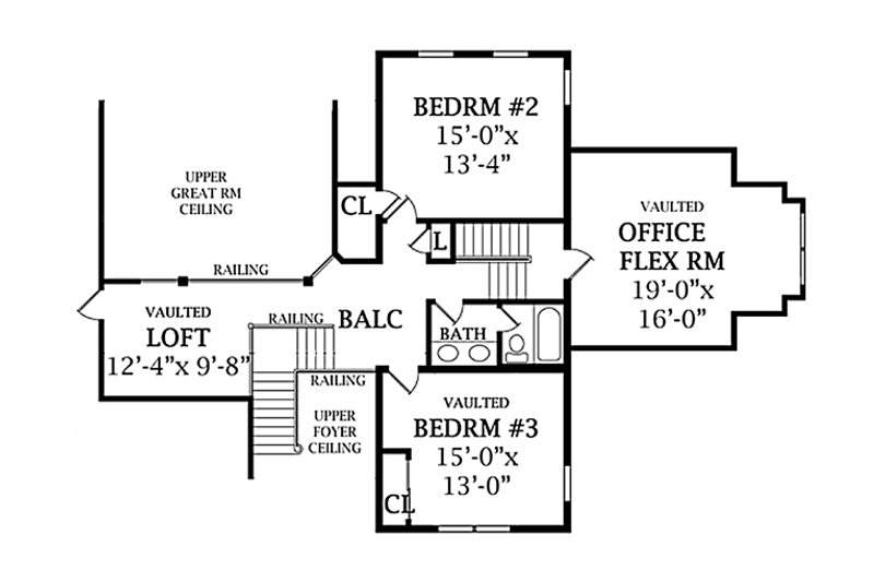 Dream House Plan - Floor Plan - Upper Floor for Traditional House Plan #314-277 - 3 bed, 3 bath