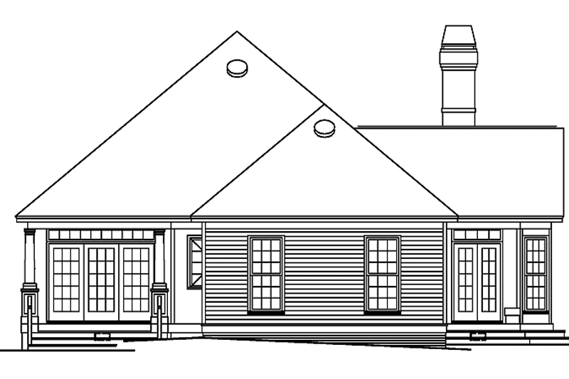 Home Plan - Exterior - Rear Elevation for Country House Plan #929-90 - 3 bed, 2 bath