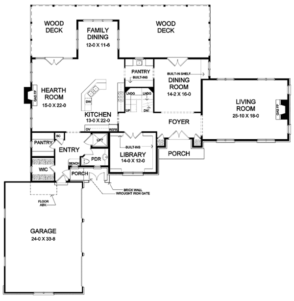 Dream House Plan - European Floor Plan - Main Floor Plan #328-347