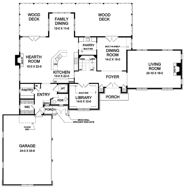 Architectural House Design - European Floor Plan - Main Floor Plan #328-347