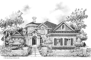 Exterior - Front Elevation 3 for Mediterranean House Plan #930-275 - 4 bed, 4.5 bath