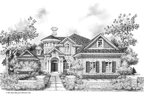 Exterior - Front Elevation 3 for Mediterranean House Plan #930-275 - 4 bed, 4.5 bath