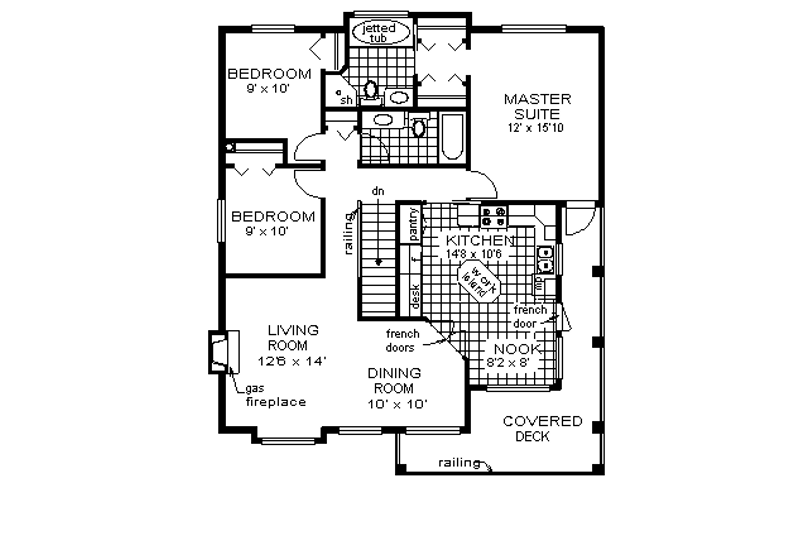 Home Plan - Floor Plan - Main Floor for Traditional House Plan #18-1007 - 3 bed, 2 bath