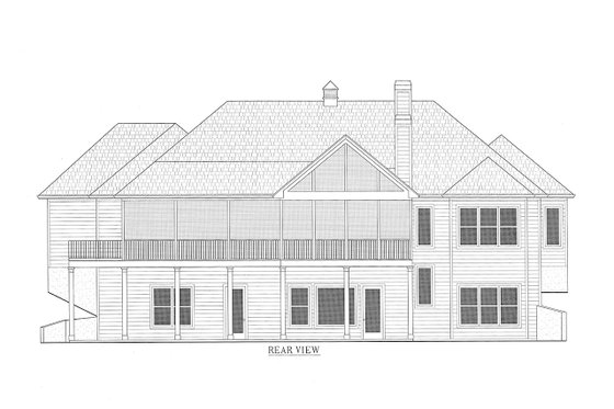 Exterior - Rear Elevation 2 for Craftsman House Plan #437-95 - 3 bed, 3.5 bath