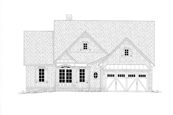 Exterior - Front Elevation 4 for Cottage House Plan #437-107 - 3 bed, 3.5 bath