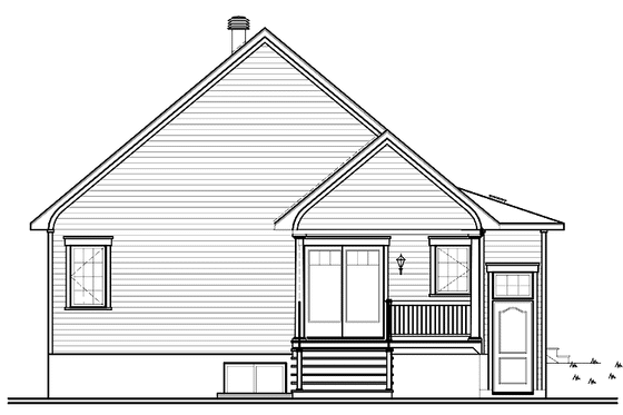 Exterior - Rear Elevation for Country House Plan #23-2517 - 5 bed, 2 bath