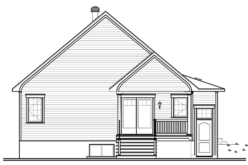 Home Plan - Exterior - Rear Elevation for Country House Plan #23-2517 - 5 bed, 2 bath