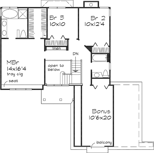 Architectural House Design - European Floor Plan - Upper Floor Plan #320-526
