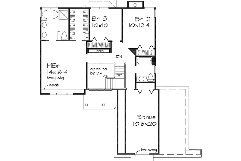 Home Plan - Floor Plan - Upper Floor for European House Plan #320-526 - 3 bed, 2.5 bath