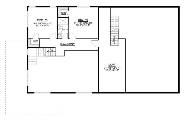 Barndominium Floor Plan - Upper Floor Plan #1064-220