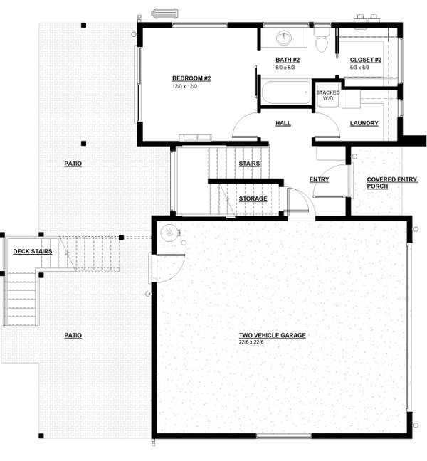 Modern Floor Plan - Lower Floor Plan #895-167