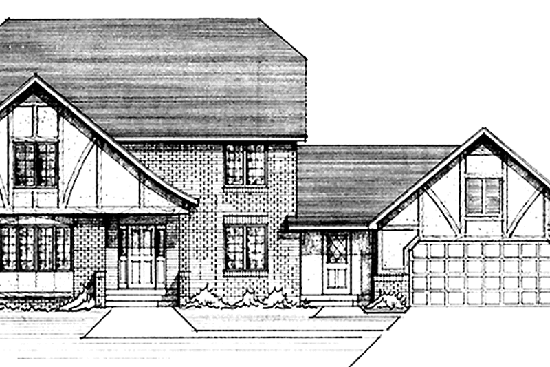 Home Plan - Tudor Exterior - Front Elevation Plan #51-824
