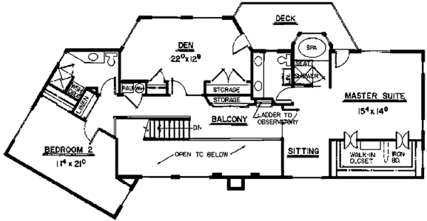 House Plan Design - Mediterranean Floor Plan - Upper Floor Plan #60-661