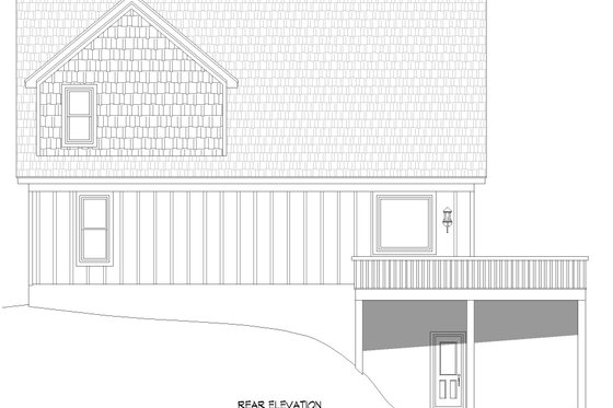 Exterior - Rear Elevation for Southern House Plan #932-841 - 4 bed, 3 bath