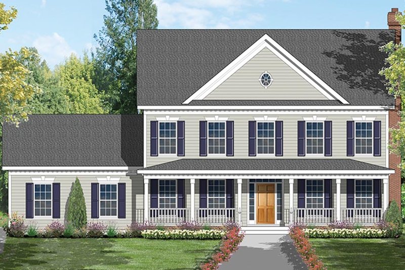 Architectural House Design - Colonial Exterior - Front Elevation Plan #1053-69