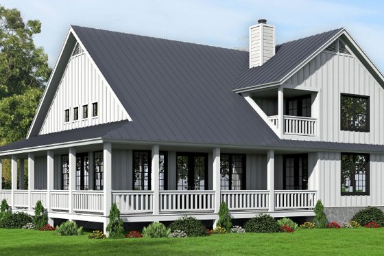 Exterior - Rear Elevation for Country House Plan #932-145 - 4 bed, 3.5 bath