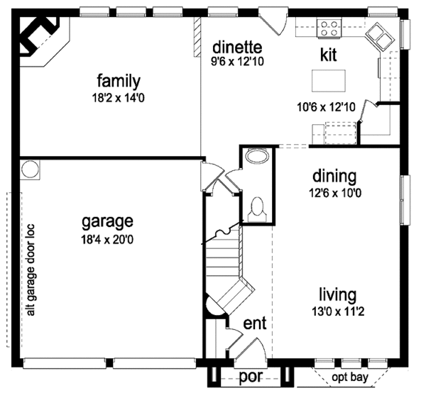 Home Plan - Traditional Floor Plan - Main Floor Plan #84-691